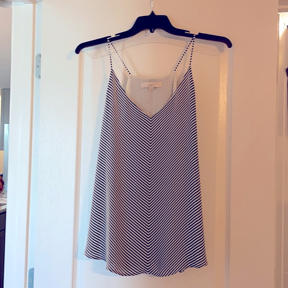 Loft black and white striped tank.